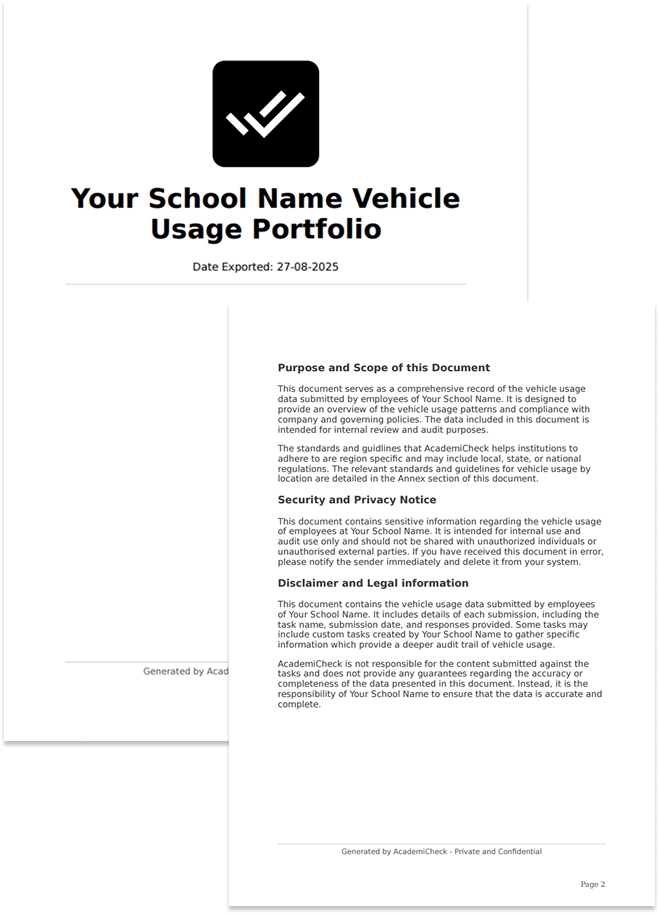 Vehicle compliance graphic
